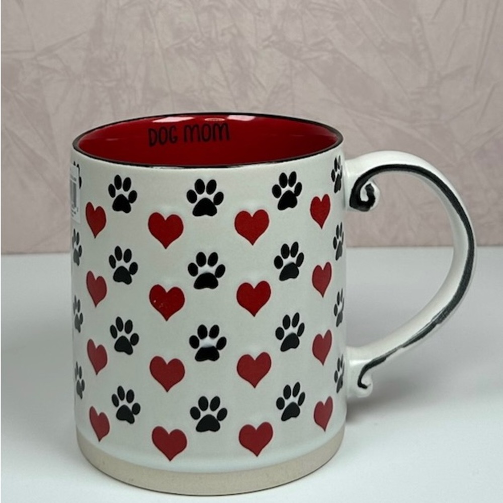 Spectrum Designz Dog Mom Heart and Paw Print Mug - Red and Black - Picture 7 of 14